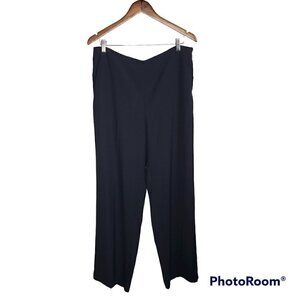 Vince Camuto black straight flat front wide leg pants size 12